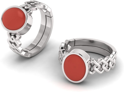 TODANI JEMS 12.25 Ratti Natural Ruby Manik Birthstone/Astrology/Rashi Ratan Adjustable Metal Ruby Silver Plated Ring