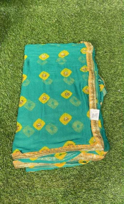 NeeLKANTH ENTERPRISE Printed, Embellished Bandhani Chiffon Saree(Green)