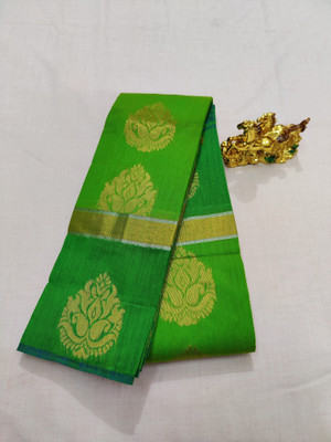 Jainithish Collections Embellished Kota Doria Cotton Silk Saree(Light Green)