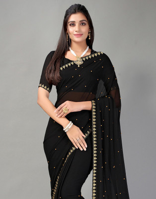 ENCLIQ Lycra Blend Embellished, Self Design Blouse Material