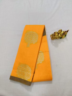 Jainithish Collections Embellished Kota Doria Cotton Silk Saree(Yellow)