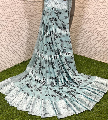Sanwariya Silk Printed Bollywood Georgette Saree(Grey)