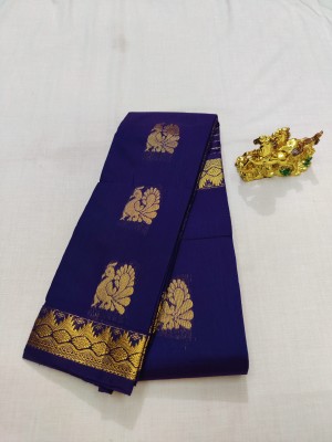 Jainithish Collections Embellished Kota Doria Cotton Silk Saree(Blue)