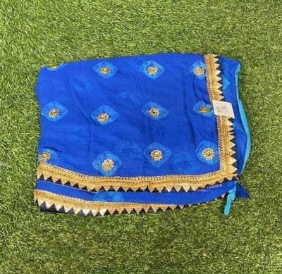 NeeLKANTH ENTERPRISE Polka Print Bandhani Chiffon Saree(Blue)