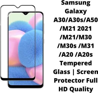 XRENGTH Edge To Edge Tempered Glass for Samsung Galaxy A30/A30s/A50 /M21 2021 /M21 /M30 /M30s /M31 /A20 /A20s(Pack of 1)