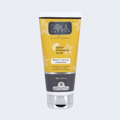 SOUL SATTVA Gentle Exfoliating Scrub Walnut I Apricot I Grapeseed (70 GM) Scrub(70 g)