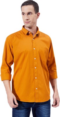 BEN MARTIN Men Solid Casual Yellow Shirt