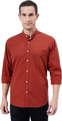 BEN MARTIN Men Solid Casual Orange Shirt