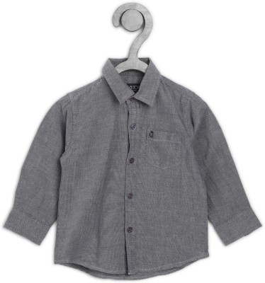 GINI & JONY Boys Self Design Casual Dark Blue Shirt