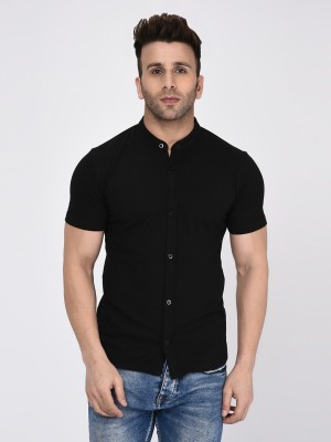 Wild West Men Solid Casual Black Shirt