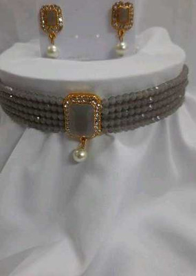 KVDesigns Alloy Grey Jewellery Set(Pack of 1)