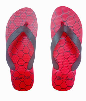 Right Steps Men Flip Flops(Red , 7)