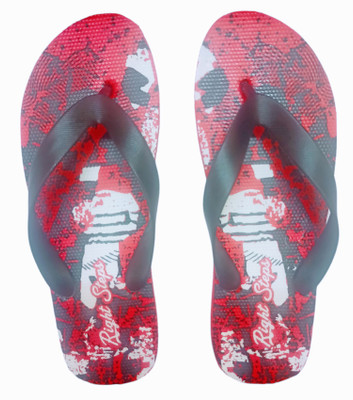 Right Steps Men Flip Flops(Red , 7)