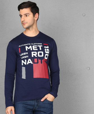 METRONAUT Graphic Print Men Round Neck Dark Blue T-Shirt