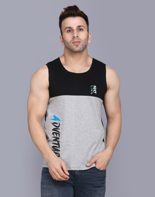Cryptic Printed Men Round Neck Black, Grey T-Shirt
