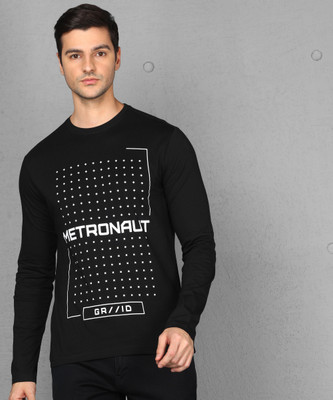 METRONAUT Graphic Print Men Round Neck Black T-Shirt
