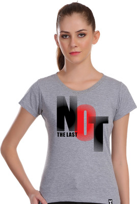 Hadwin Graphic Print Women Round Neck Grey T-Shirt
