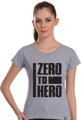 APE Typography Women Round Neck Grey T-Shirt