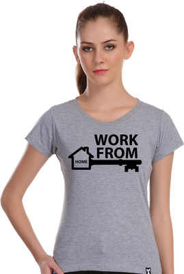 Hadwin Graphic Print Women Round Neck Grey T-Shirt
