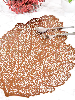 Dakshya Industries Oval Pack of 2 Table Placemat(Brown, PVC)