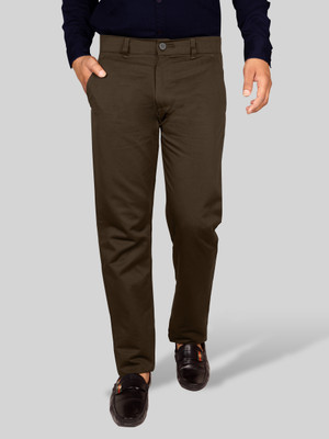 JUST BLACK Regular Fit Men Brown Trousers