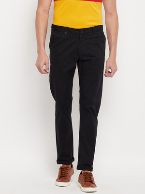 DUKE Slim Fit Men Black Trousers