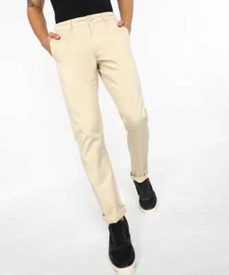 Van Heusen Academy Tapered Men Cream Trousers