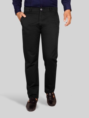 JUST BLACK Regular Fit Men Black Trousers