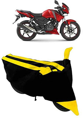 THE REAL ARV Two Wheeler Cover for TVS(Apache RTR 160 4V, Yellow, Black)