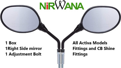 nirwana Manual Rear View Mirror, Passenger Side, Driver Side For Hero, Honda Activa, CB Shine(Left, Right)