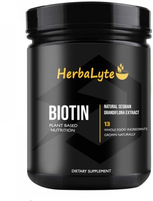 HERBALYTE Plant Based Biotin 10000+ mcg For Strong Hair & Healthy Skin (S13) Ultra(500 g)