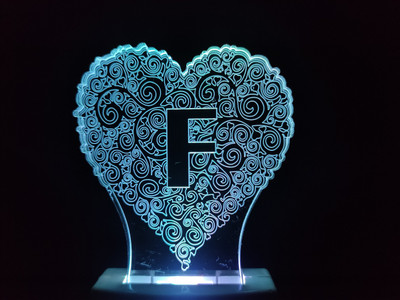 Gadgets World ALPHABET F Picture Light Wall Lamp With Bulb