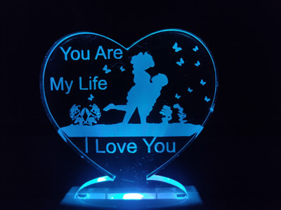 Red Robin I LOVE YOU HEART Acrylic 3D Illusion RGB 7 Colour Changing LED Plug and Play Night Lamp(10 cm, D0015-I LOVE YOU HEART)