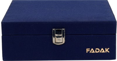 Fadak Watch Organizer Storage Case, for Unisex Birthday Present 6 Slots Luxury T BLUE Watch Box(Navy Blue, Holds 6 Watches)