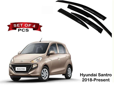 Kunj Autotech For Convertibles Front, Rear Wind Deflector(Tinted Hyundai Santro)
