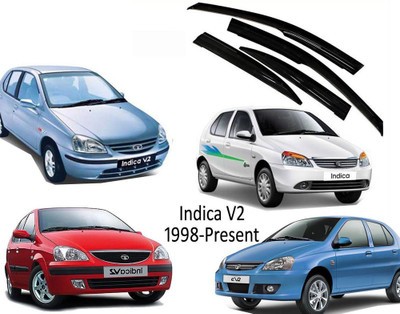 Kunj Autotech For Convertibles Front, Rear Wind Deflector(Tinted Tata Indica V2)