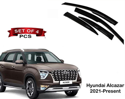 Kunj Autotech For Convertibles Front, Rear Wind Deflector(Tinted Hyundai Alcazar)