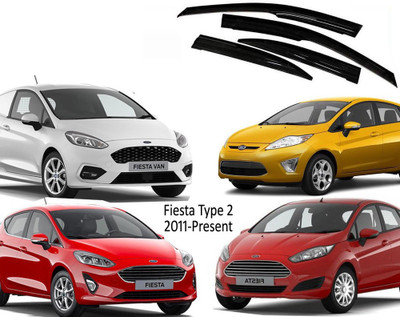 Kunj Autotech For Convertibles Front, Rear Wind Deflector(Tinted Ford Fiesta)