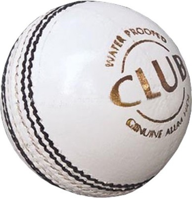 HACKERX Sports Leather Club Cricket Ball White (4Part) Cricket Leather Ball(Pack of 1, White)