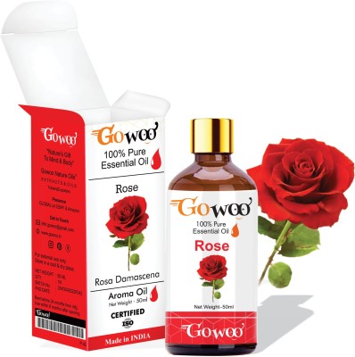 GoWoo Rose Essential oil Pure and Virgin Therapeutic Grade and Aromatherapy(50 ml)