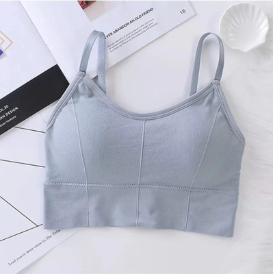 ZORWERN Women Cami Bra Lightly Padded Bra Women Cami Bra Lightly Padded Bra(Grey)