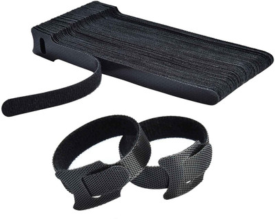 Inovera KC343BK Nylon Hook & Loop Cable Tie(Black Pack of 50)