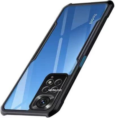 MOBILOVE Back Cover for Mi Redmi Note 11 Pro / Pro Plus 5G | Four Corner Hybrid Soft PC Anti Clear Gel TPU Case(Black, Rugged Armor, Pack of: 1)