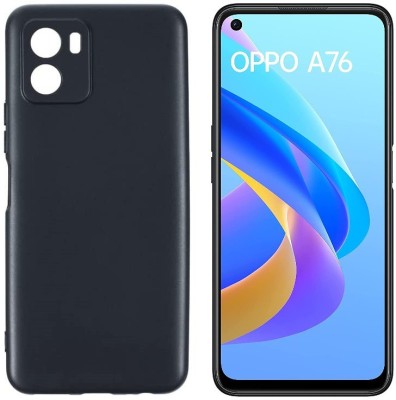 ECMERED Back Cover for Oppo A76(Black, Grip Case, Silicon, Pack of: 1)