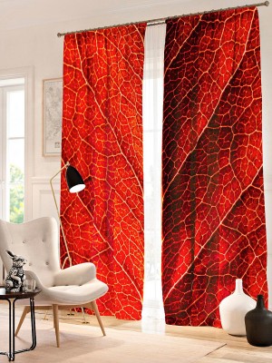 OHD 274 cm (9 ft) Polyester Room Darkening Long Door Curtain (Pack Of 2)(Printed, Red)