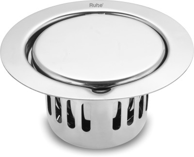 RUHE Floor Stainless Steel Push Down Strainer(14 cm Set of 1)