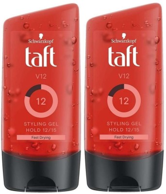 TAFT V12 HOLD 12/15 FAST DRYING STYLING HAIR GEL 150 ML PACK OF 2 Hair Gel(300 ml)