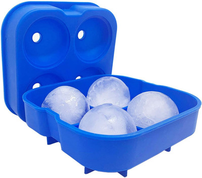 Frackson Round Ice Cube Mold,Ice Ball Maker Mold (Set of 1),Large Ice Cube Tray Blue Silicone Ice Ball Tray(Pack of1)