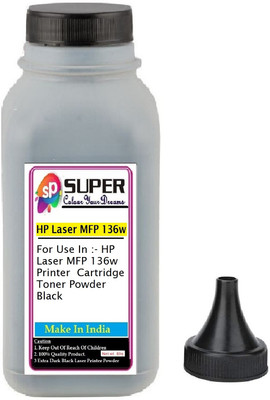 Super Laser MFP 136w Printer Toner Refill Pack Of 1 Bottle With Nozlle 80 gms Black Ink Toner Powder