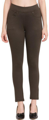 InstaCrysta Dark Green Jegging(Solid)